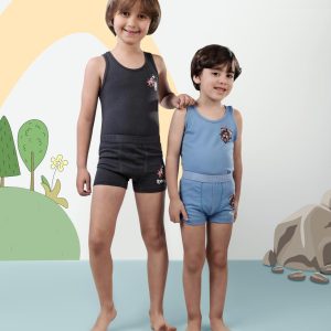 Boys' Premium Underwear Set – T-Shirt & Boxer (6-Piece Assorted Colors)